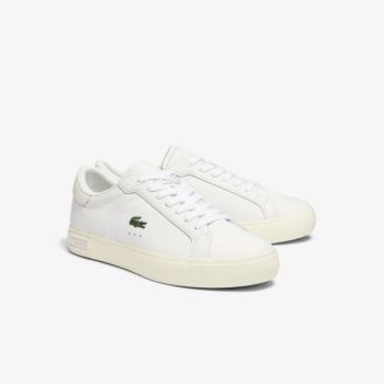 Lacoste Powercourt Leather Popped Heal Sneakers - Tenisky Dámské Bílé / Šedé | CZ-jP0QLx